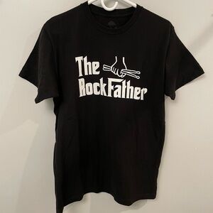 RockFather Graphic T-Shirt Black Guitar Parody Tee Men’s Medium
